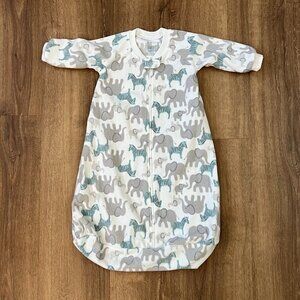 EUC Carters Long Sleeve Fleece Sleep Sack Zoo Animals Sz 3-6 months